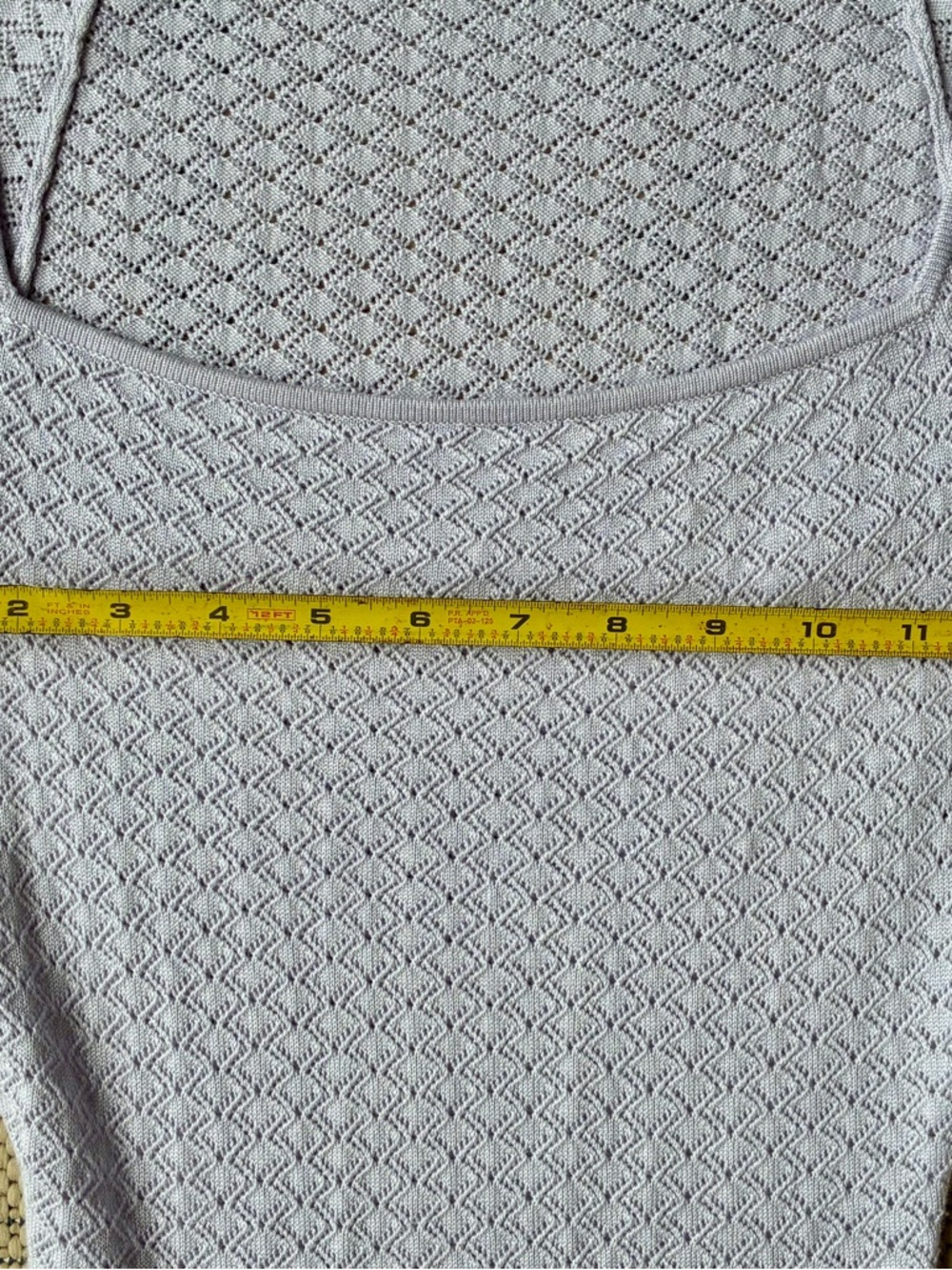 Abercrombie & Fitch Bodysuit Open Weave Crochet Knit Longsleeve - Lilac XS - Picture 6 of 8